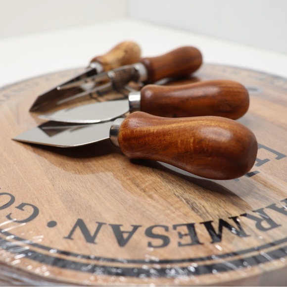 Artisanal Cheese Board With Knives 5 Pieces Arcadia Wood - Picture 6 of 14